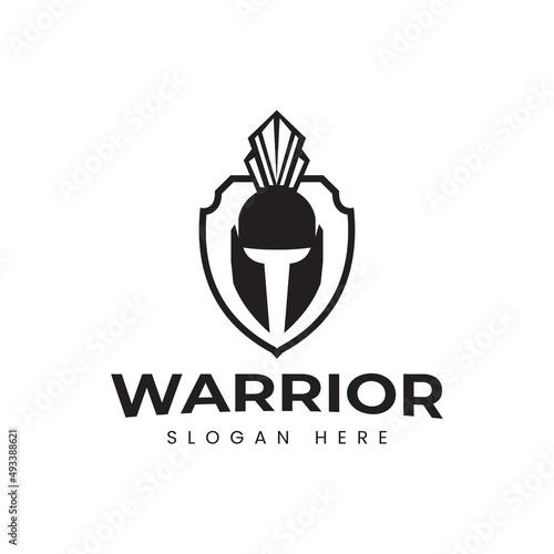 Medieval Knights Templar Helmet logo design, shield, symbol, icon, template