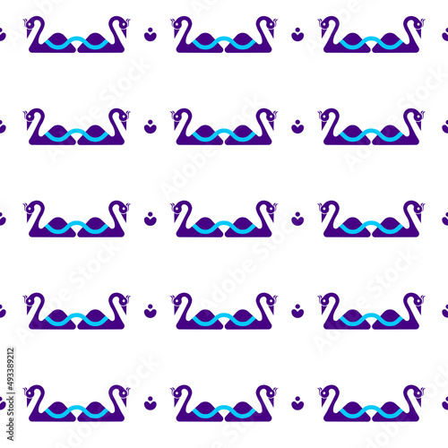 Conjugal Swan birds seamless pattern