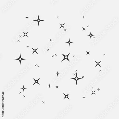 Stars on sky icon isolated flat design vector illustration.