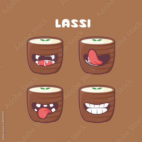 Lassi drink cartoon. vector illustration of fresh drink from india or pakistan
