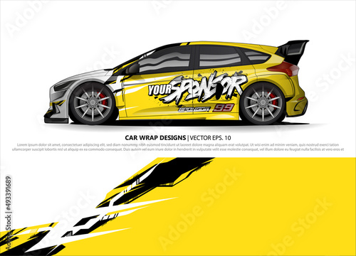 Race car wrap design vector for vehicle vinyl sticker and automotive decal livery
