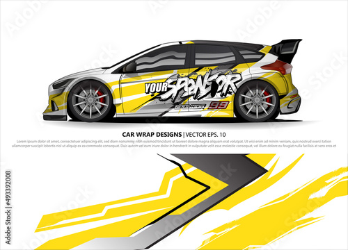 Race car wrap design vector for vehicle vinyl sticker and automotive decal livery
