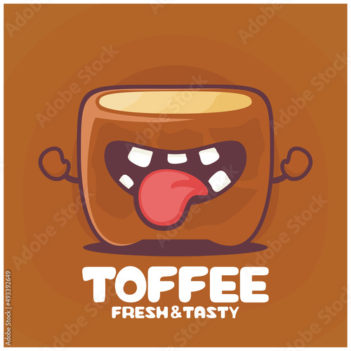 Toffee cartoon. sweet food vector illustration