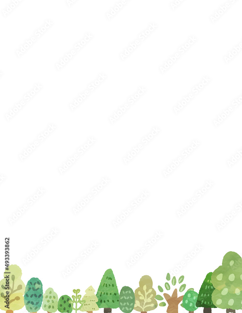 水彩風の植物フレーム