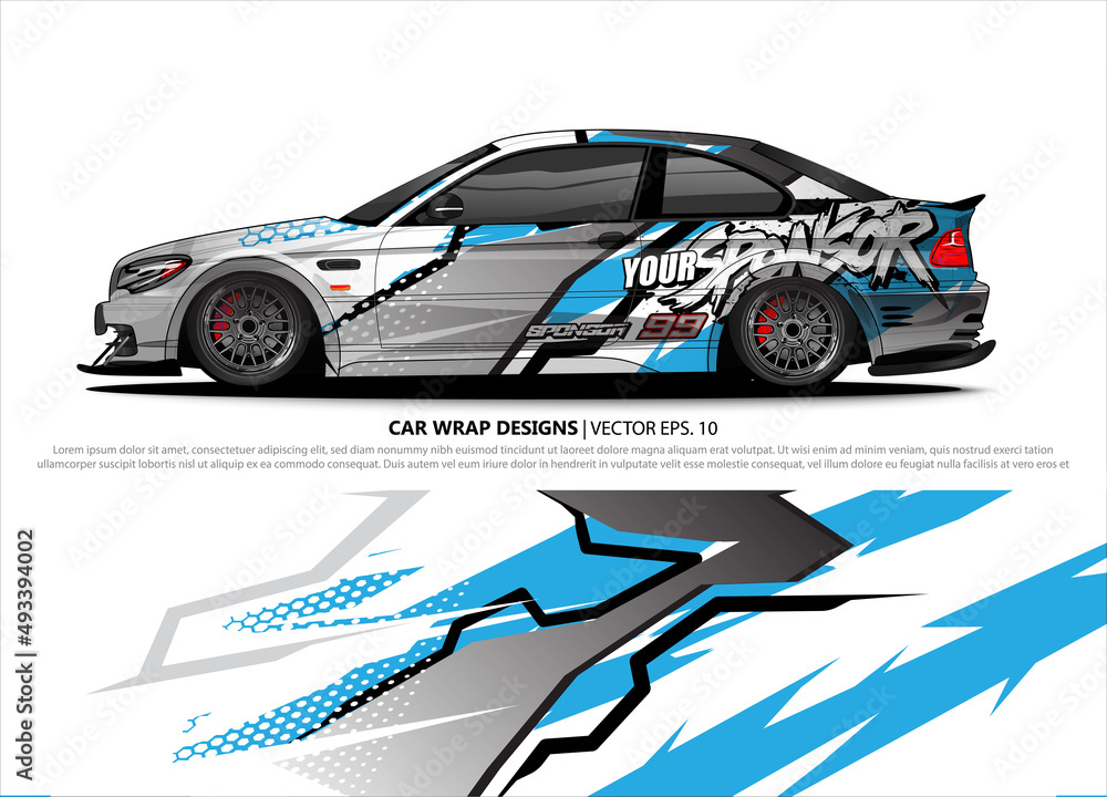 car wrap design. simple lines with abstract background vector concept for vehicle vinyl wrap and automotive decal livery