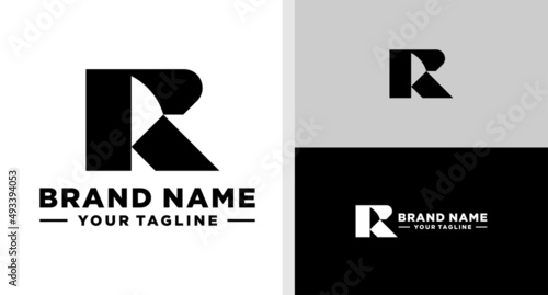 R LOGO MONOGRAM GEOMETRIC EDITABLE