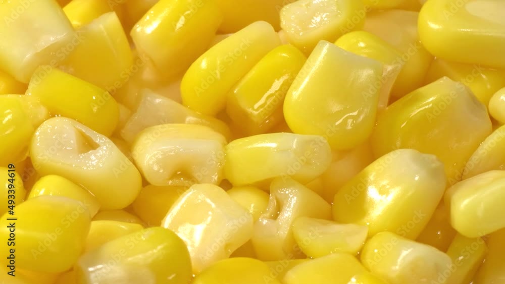 Corn or sweet corn rotating background. Selective focus Corn or sweet corn rotating background. Selective focus