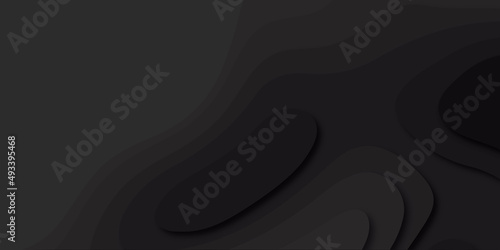 Luxury dark black color background design for website, poster, brand identity, brochure, presentation template etc. with futuristic geometric natural wave shapes. Vector illustrator