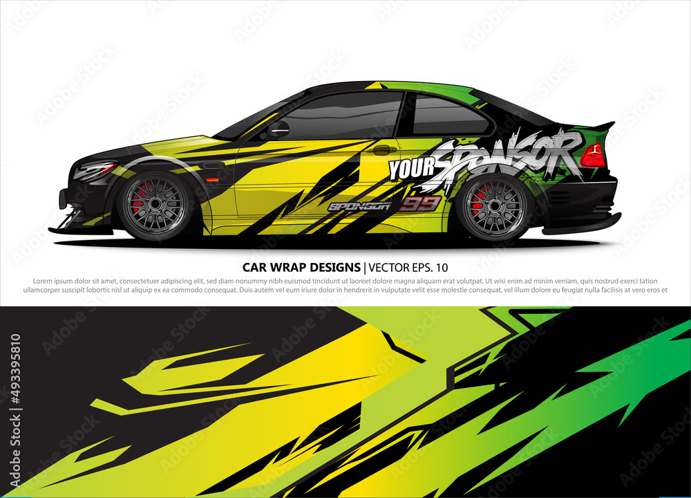 Car wrap decal design vector. abstract Graphic background kit designs for vehicle, race car, rally, livery, sport car
Car wrap decal design vector. abstract Graphic background kit designs for vehicle, race car, rally, livery, sport car