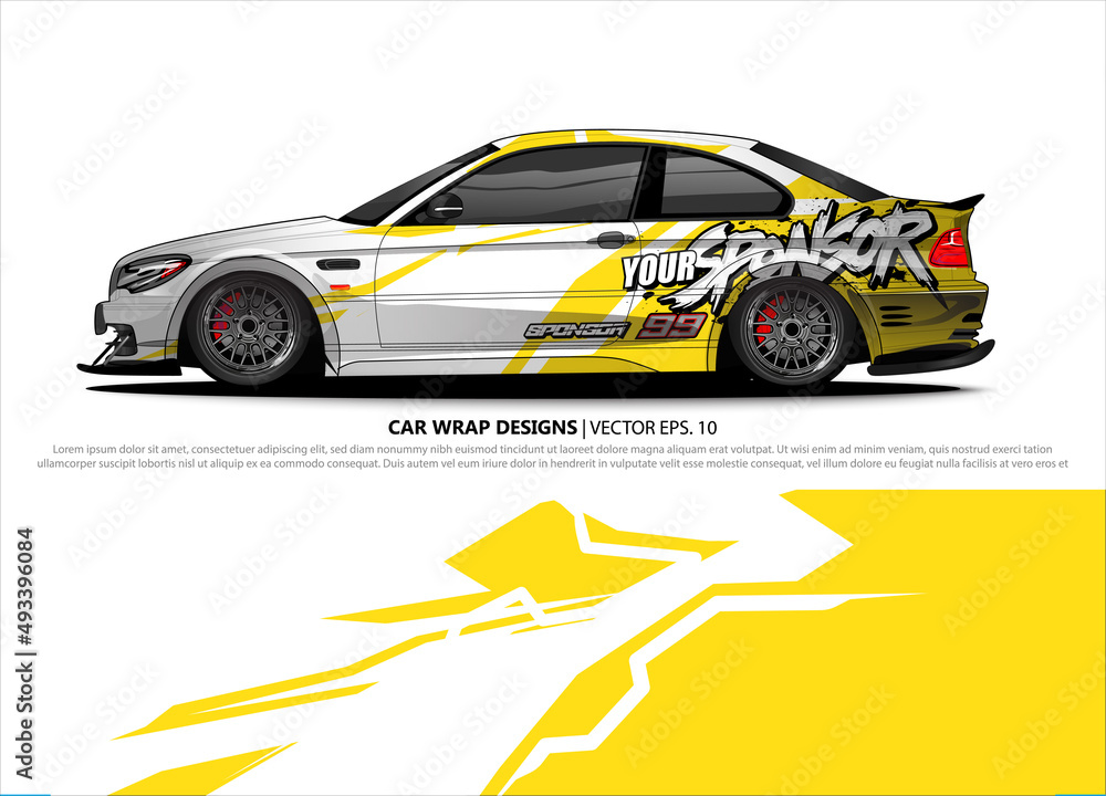 Car wrap decal design vector. abstract Graphic background kit designs for vehicle, race car, rally, livery, sport car
Car wrap decal design vector. abstract Graphic background kit designs for vehicle, race car, rally, livery, sport car
