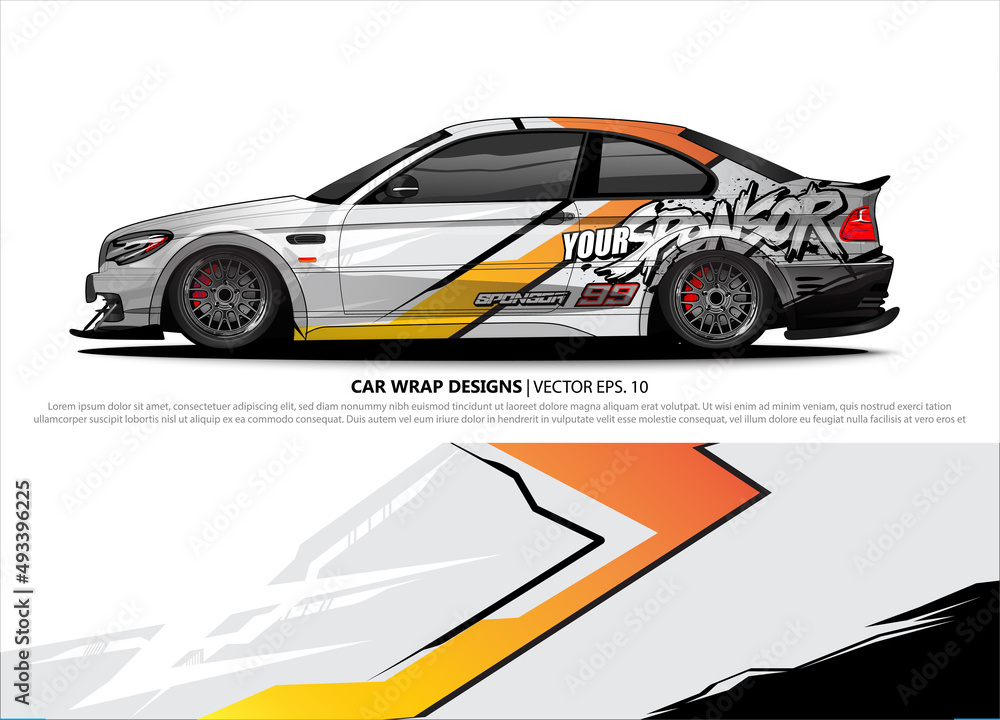 Car wrap decal design vector. abstract Graphic background kit designs for vehicle, race car, rally, livery, sport car
Car wrap decal design vector. abstract Graphic background kit designs for vehicle, race car, rally, livery, sport car
