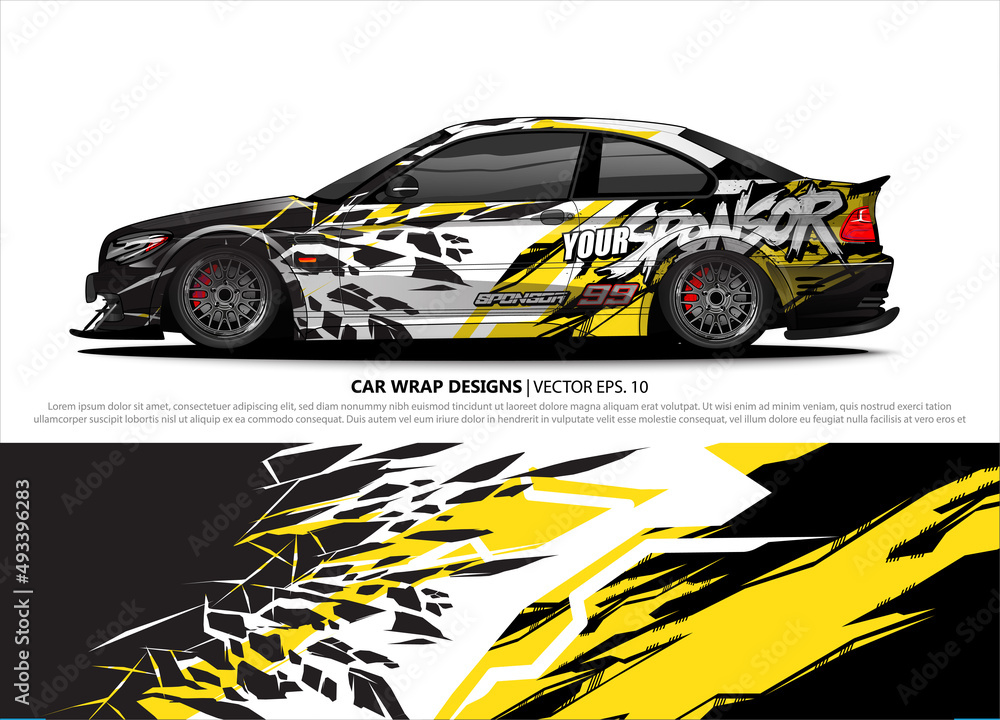Car wrap decal design vector. abstract Graphic background kit designs for vehicle, race car, rally, livery, sport car
Car wrap decal design vector. abstract Graphic background kit designs for vehicle, race car, rally, livery, sport car