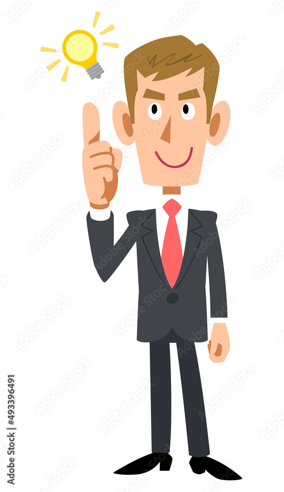 ビジネスマンが閃く
