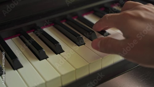 Pianist Practicing Bach´s Toccata and Fugue one handed - Static Shot