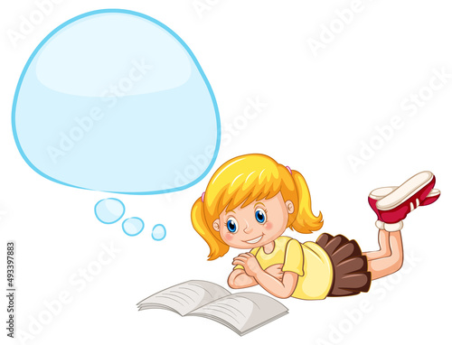A boy thinking with many callouts