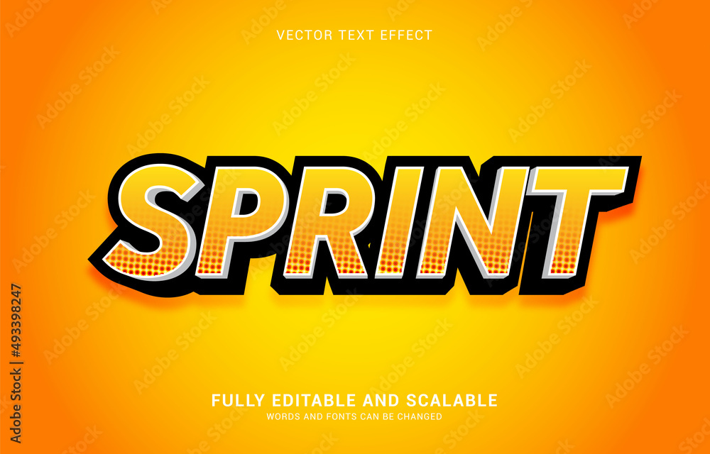 editable text effect, Sprint style
