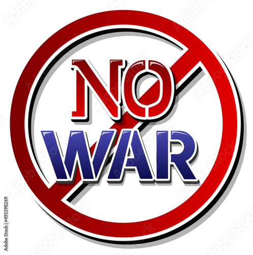 Font design with word No war