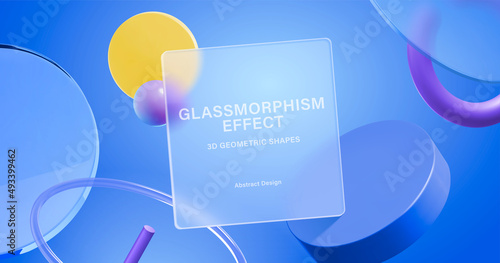 Geometric glassmorphism banner