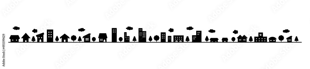 街並みのシルエットイラスト Stock Vector Adobe Stock