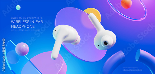 Wireless in ear headphones ad