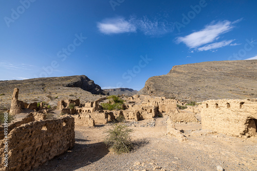 Mudbrick ruins Tanuf Oman