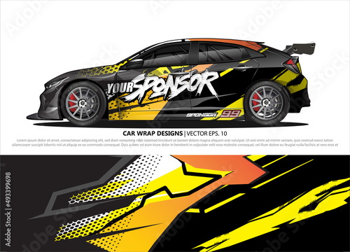 car wrap design. simple lines with abstract background vector concept for vehicle vinyl wrap and automotive decal livery 