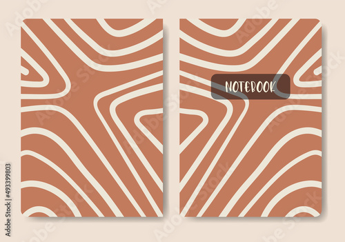 Cover design with pastel stripes. Hand drawn creative doodle lines. Colorful artistic background