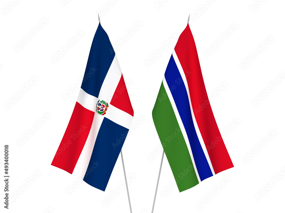 Republic of Gambia and Dominican Republic flags