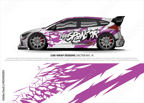 car wrap design. simple lines with abstract background vector concept for vehicle vinyl wrap and automotive decal livery 