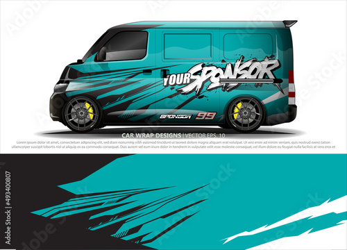 Race car wrap design vector for vehicle vinyl sticker and automotive decal livery