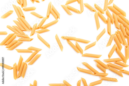 Dry pasta isolated on a white background.