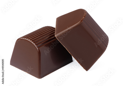 Photography Chocolate sweets on a white background