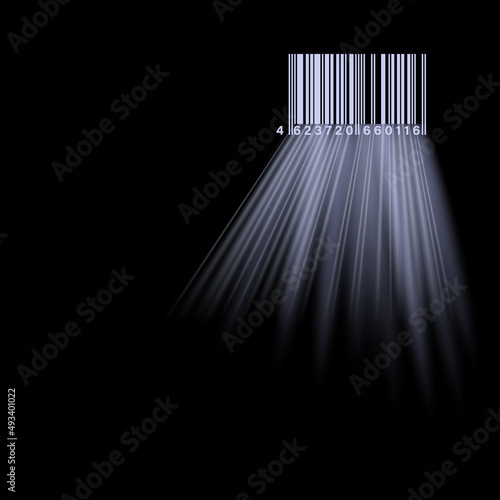 A ray of light from the window. Vector illustration of a stream of bright light from a window in the form of a barcode. A sketch for creativity.