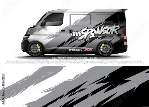 Race car wrap design vector for vehicle vinyl sticker and automotive decal livery