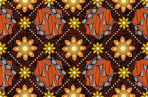 Indonesian batik motif, Batik is a technique of wax-resist dyeing applied to whole cloth, or cloth made using this technique originated from Indonesia