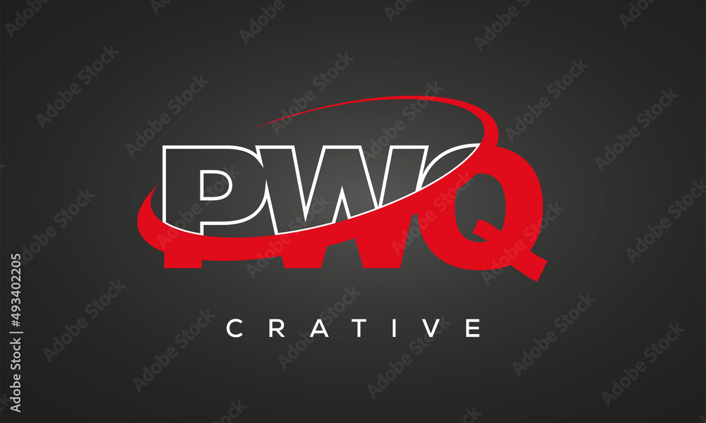 PWQ creative letters logo with 360 symbol vector art template design PWQ creative letters logo with 360 symbol vector art template design