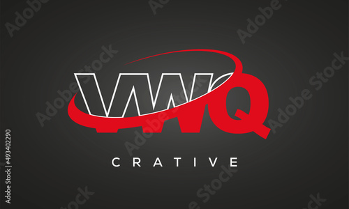 VWQ creative letters logo with 360 symbol vector art template design