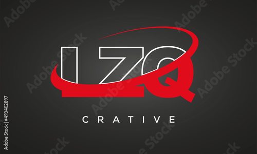 LZQ creative letters logo with 360 symbol vector art template design