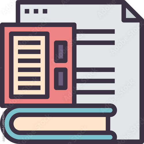 textbook outline style icon