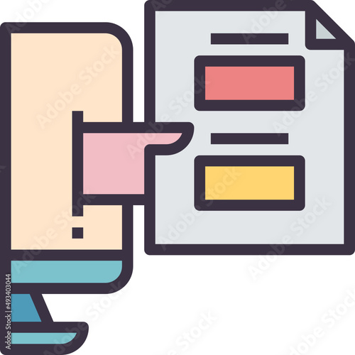 assignment outline style icon