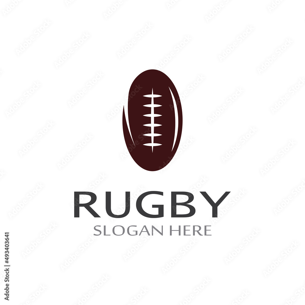 Rugby ball logo. Using a vector illustration template design concept. Can be used for sports logos and a team logo Rugby ball logo. Using a vector illustration template design concept. Can be used for sports logos and a team logo