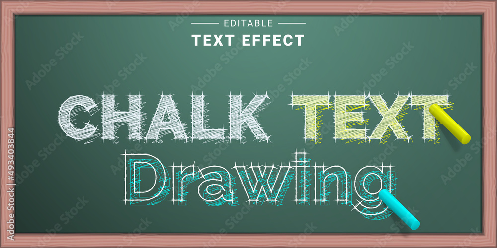 Editable Text Effect Mockup. Chalk Text Effect Stock Vector Adobe Stock