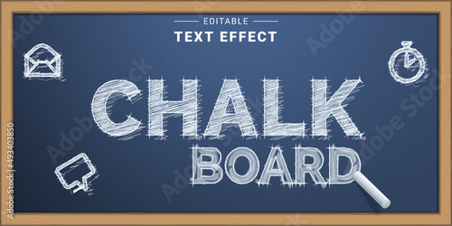 Editable Text Effect Mockup. Chalk Text Effect