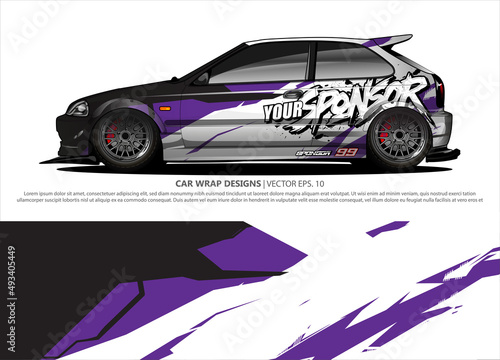 car wrap design. simple lines with abstract background vector concept for vehicle vinyl wrap and automotive decal livery 