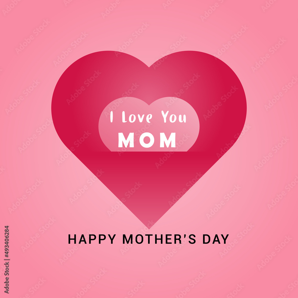 Happy mothers day lovely love with pink background design