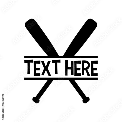 Photography Vector Crossed Baseball Bat Name Frame