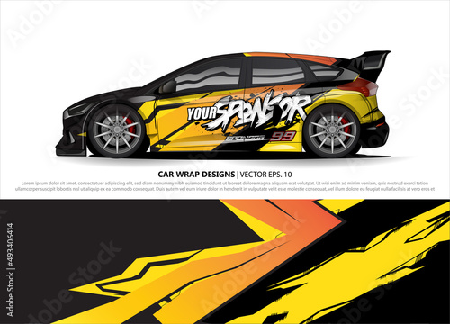 car wrap design. simple lines with abstract background vector concept for vehicle vinyl wrap and automotive decal livery