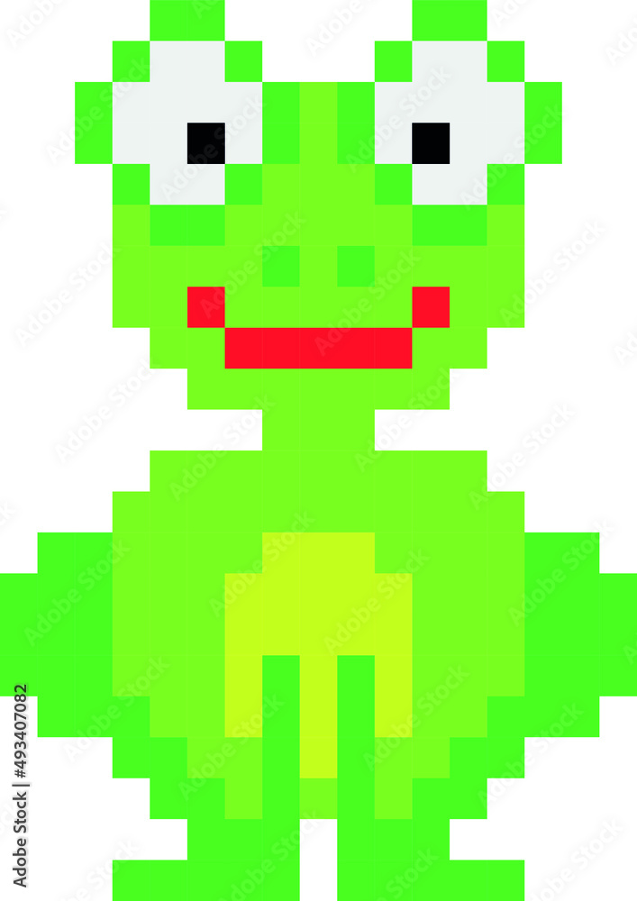 frog Pixel art vector illustration. frog pixel image or clip art.