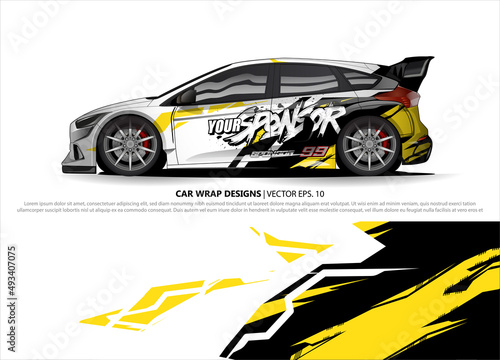 car wrap design. simple lines with abstract background vector concept for vehicle vinyl wrap and automotive decal livery