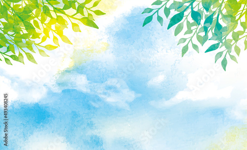 青空に輝く　青空イラスト